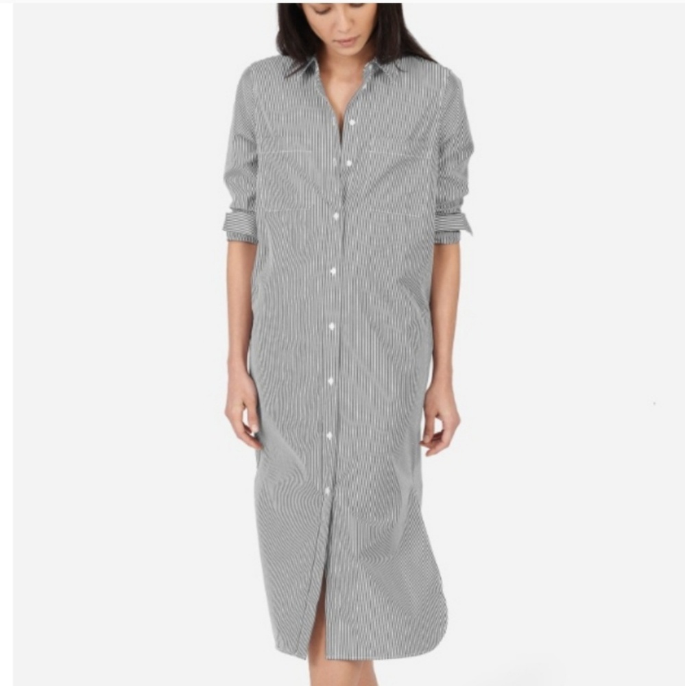 Everlane cotton poplin long shirtdress